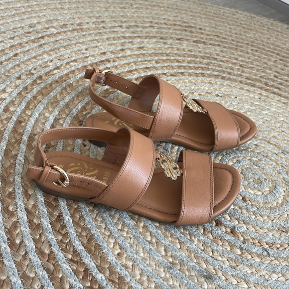 Sam and Libby slingback flats with padded soul and gold accents. - Picture 5 of 7